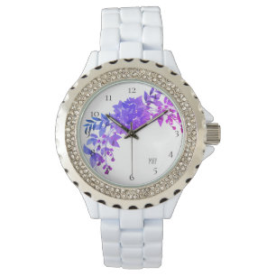 Montre *~* Magenta Purple Blue Hydrangea Floral