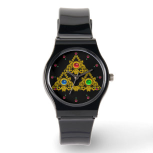 MONTRE MAGIQUE ELFIC TALISMAN /GOLD TRIANGLE AVEC GEMSTON