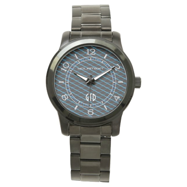 Montre Maillon industriel personnalisé Blue Pearl Metalli (devant)