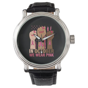 Montre Main En octobre nous portons le cancer du sein ros