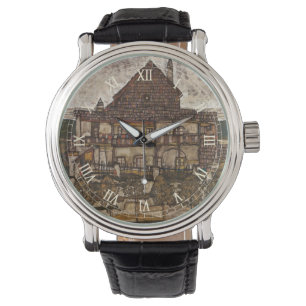 Montre Maison avec un toit de bardeaux par Egon Schiele