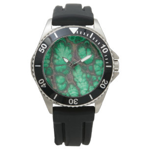 Montre Malachite à motifs verts