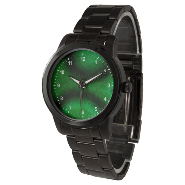 Montre Malachite circulaire verte (Incliné)