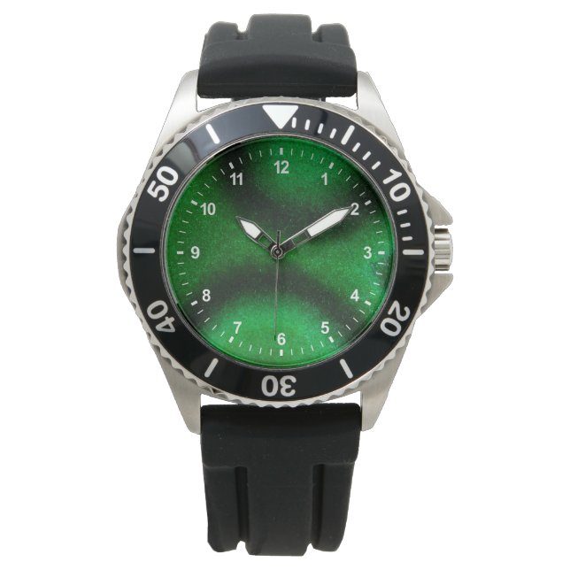 Montre Malachite circulaire verte (devant)