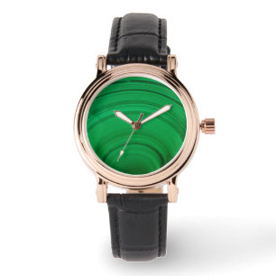 Montre Malachite verte en gros plan