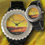 Montre Malecon Sunset 2441<br><div class="desc">Peinture Collection "Malecon Sunset 2441" Regarder en strass féminin brille brillamment avec un visage personnalisable, vous adorerez regarder à votre montre pour le moment. Personnalisez la page produit ou cliquez sur le bouton "Personnaliser" pour obtenir plus d'options de conception. Design créé à partir de mon tableau "Malecon Sunset 2441" capturant...</div>