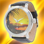 Montre Malecon Sunset 2441<br><div class="desc">Peinture Collection "Malecon Sunset 2441" La Montre en Cuir Vintage Homme est une montre à grand visage qui ne sortira jamais de son style. Idéal pour des occasions formelles et amusantes. Personnalisez la page produit ou cliquez sur le bouton "Personnaliser" pour obtenir plus d'options de conception. Design créé à partir...</div>
