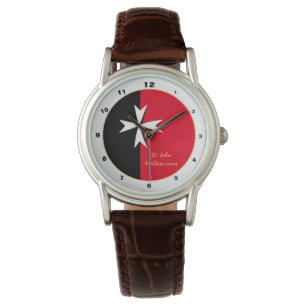 Montre Maltese Cross & Malta Drapeau tendance mode/design