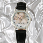 Montre Maman photo personnalisée<br><div class="desc">Modèle pour votre propre photo de la meilleure mère, maman dans le monde. Chiffres noirs. Texte : Ma mère. Avec une couverture photo blanche.</div>