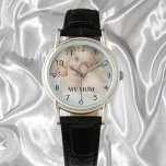 Montre Maman photo personnalisée<br><div class="desc">Modèle pour votre propre photo de la meilleure mère,  maman dans le monde. Chiffres noirs. Texte : Ma mère. Avec une couverture photo blanche.</div>