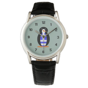 Montre Manchot portant un gilet au drapeau grec