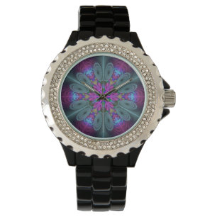 Montre Mandala Colorful Striant Fractal Art Kaleidoscope