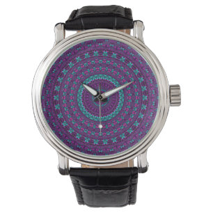 Montre Mandala d'art numérique coloré et scintillant de t
