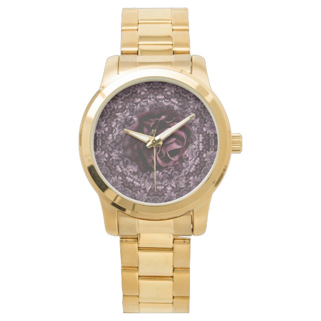 Montre Mandala de rose  (devant)