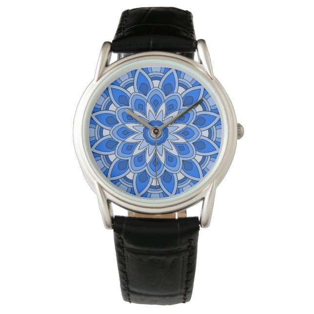 Montre Mandala en bleu eWatch Watch (devant)