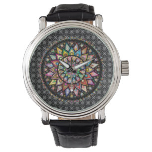 Montre Mandala. Paix, Amour, Regarde