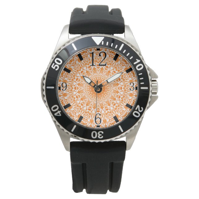 Montre Mandala Tribal Orange (devant)