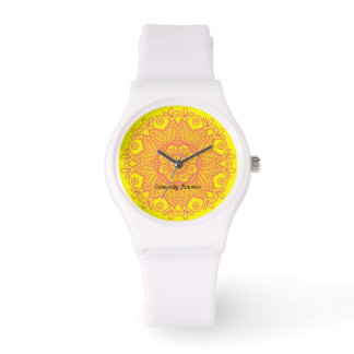 Montre Mandela-Jaune espagnole et rose saumon