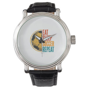 Montre Manger Dormir Football Répéter Conception de Maill