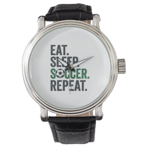 Montre Manger Dormir Football Répéter Design T-Shirt Vint