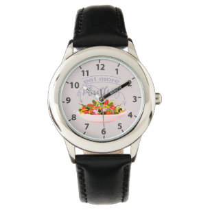 Montre Manger plus de plantes lettrage de motivation de s
