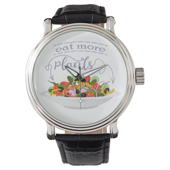 Montre Mangez plus de plantes frais motivation salade let (devant)