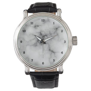 Montre Marbre blanc et noir simulé