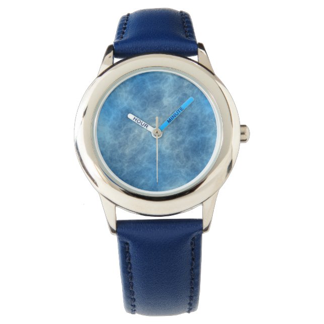 Montre Marbre bleu Abstrait (devant)