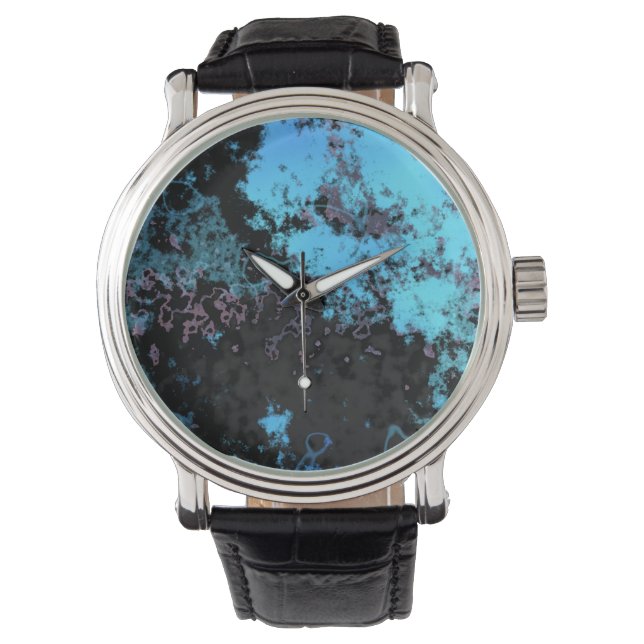 Montre Marbre bleu, gris et violet Abstrait (devant)