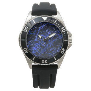 Montre Marbre noir et bleu,