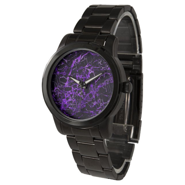 Montre Marbre noir et pourpre, (Incliné)