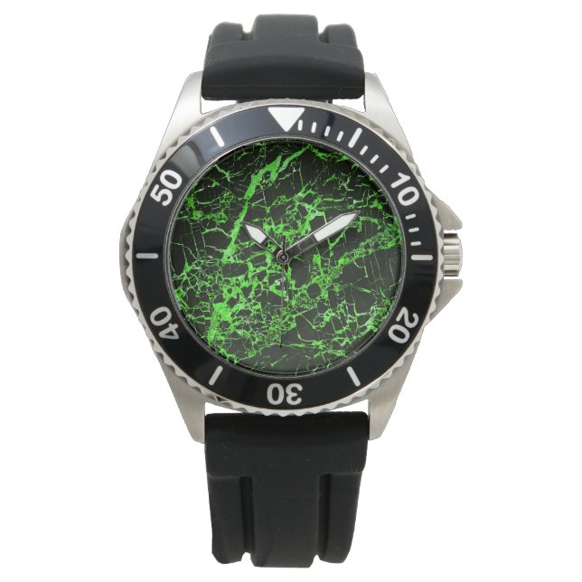 Montre Marbre noir et vert, (devant)
