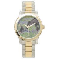 Mare et poulain avec Bluebonnets regardez visage