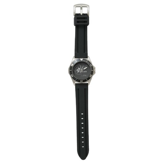 Montre Mariage Best Man Cadeau Moderne Monogramme Nom Spo (Plat)