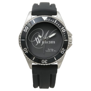 Montre Mariage Best Man Cadeau Moderne Monogramme Nom Spo