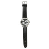 Montre Mariage botanique noir de Monstera (Plat)