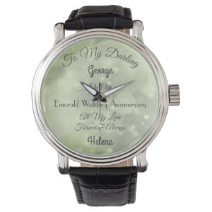 Montre Mariage émeraude personnalisé