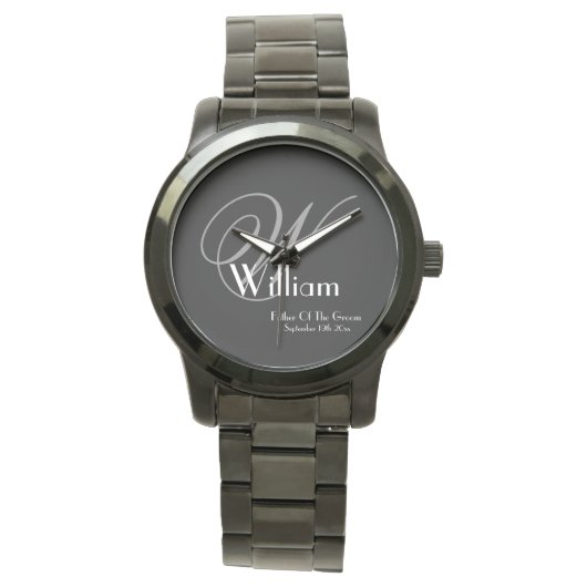 Montre Mariage Père De Groom Cadeau Monogramme Cool Class (devant)