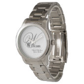 Montre Mariage Père De La Mariée Cadeau Monogramme Classi (Incliné)
