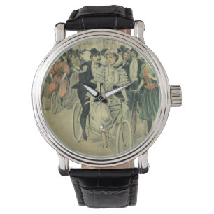 Montre Mariés à vélo de mariage victorien