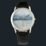 Montre Mariner's Mist - Rive<br><div class="desc">Mariner's Mist I par Grace Popp. Il présente un littoral aux teintes et aux tons bleus biscornus et un ciel brumeux.</div>