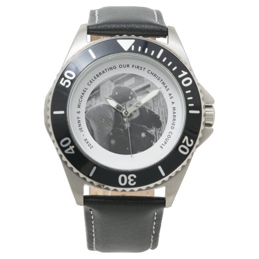 Montre Maris 1er anniversaire cadeau photo de la femme (devant)