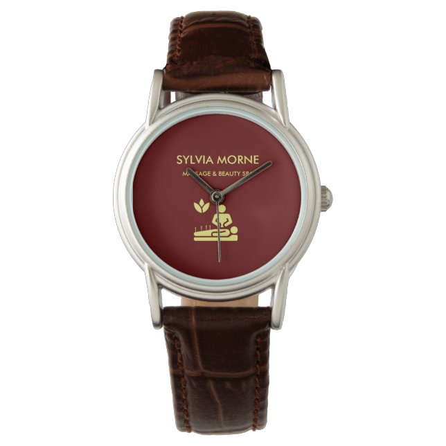 Montre Maroon moderne spa jaune silhouette (devant)