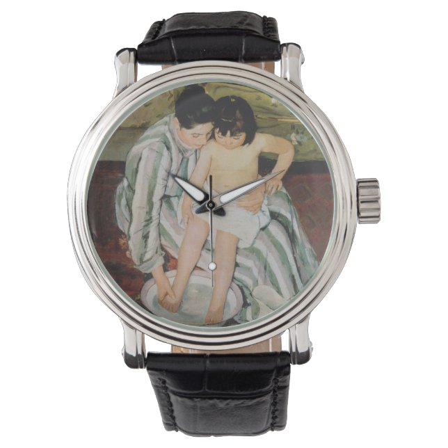 Montre Mary Cassatt Peinture sur le bain de l'enfant (devant)
