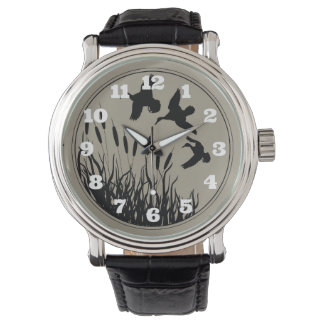 Montre Masculine Brown Tan Canards Volant Chasseur de can