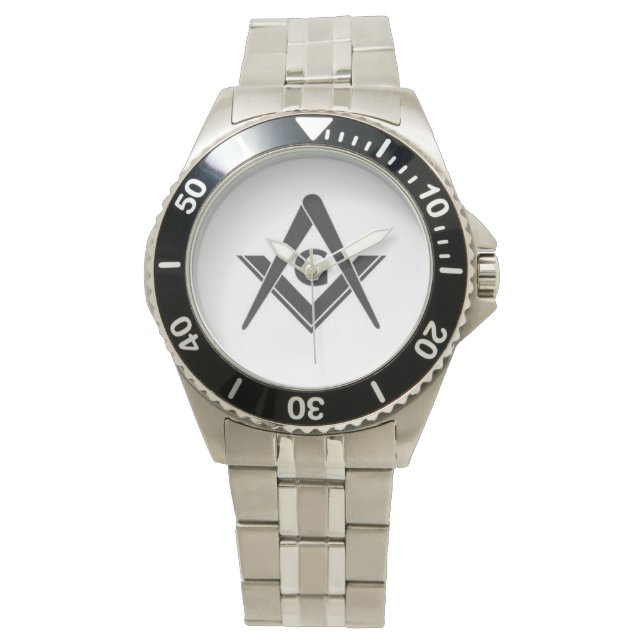 Montre Masonic en acier inoxydable pour hommes (devant)