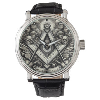 Montre Masonic Freemason Carré Et Compass Watch