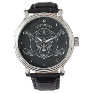 Montre Masque de gardien noir et blanc