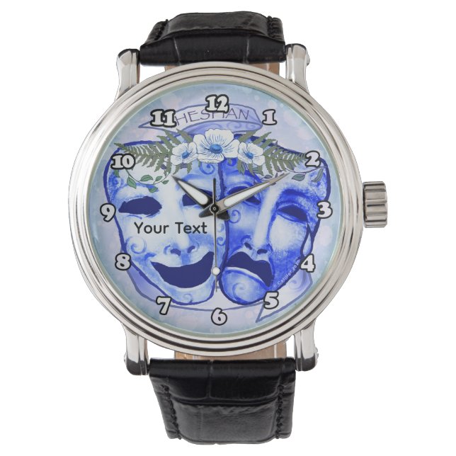 Montre Masques d'acteur bleus (devant)