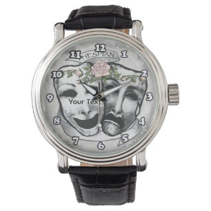 Montre Masques d'acteur Noir et Blanc